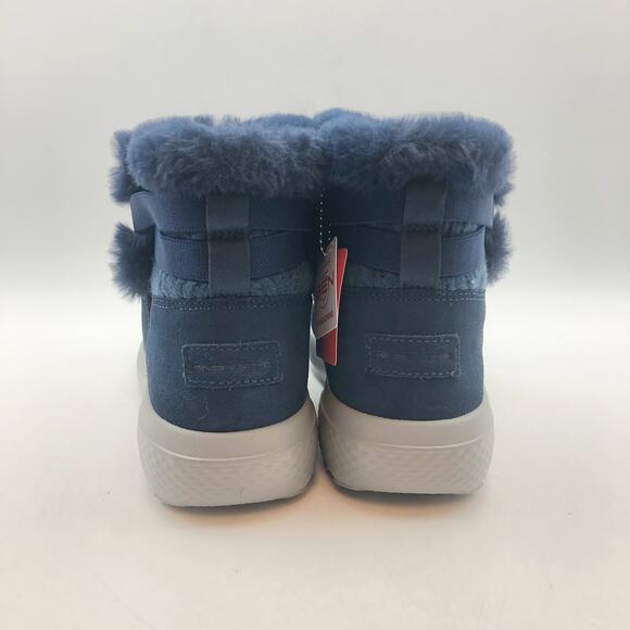 Skechers Womens On-the-GO City Suede Boots 9 WIDE Navy Blue Water Repellent NIB - Picture 8 of 10